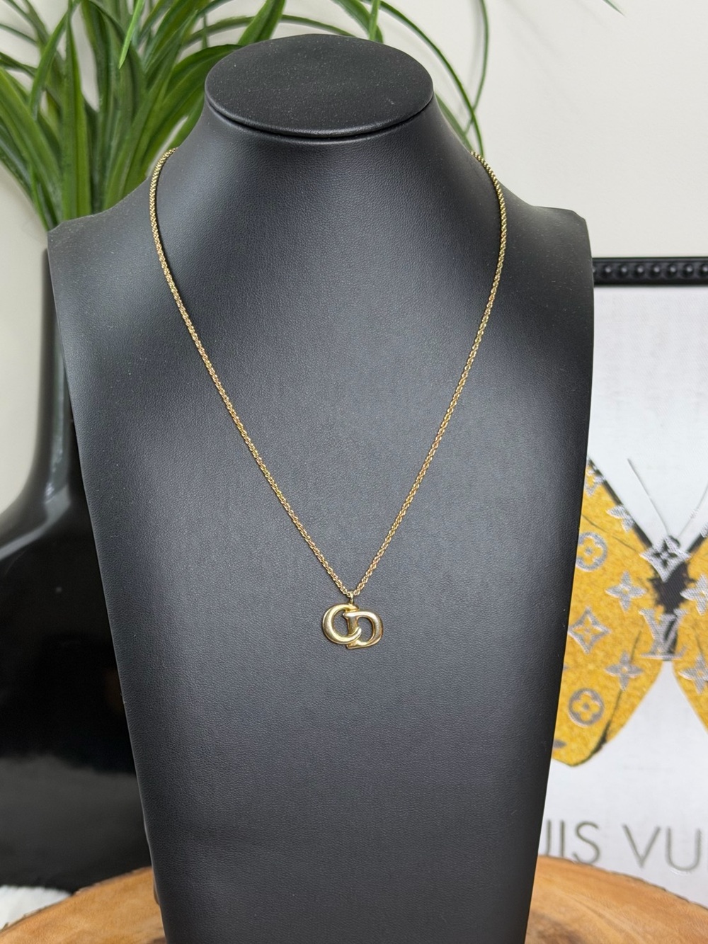 Dior Interlocking CD Pendant Necklace